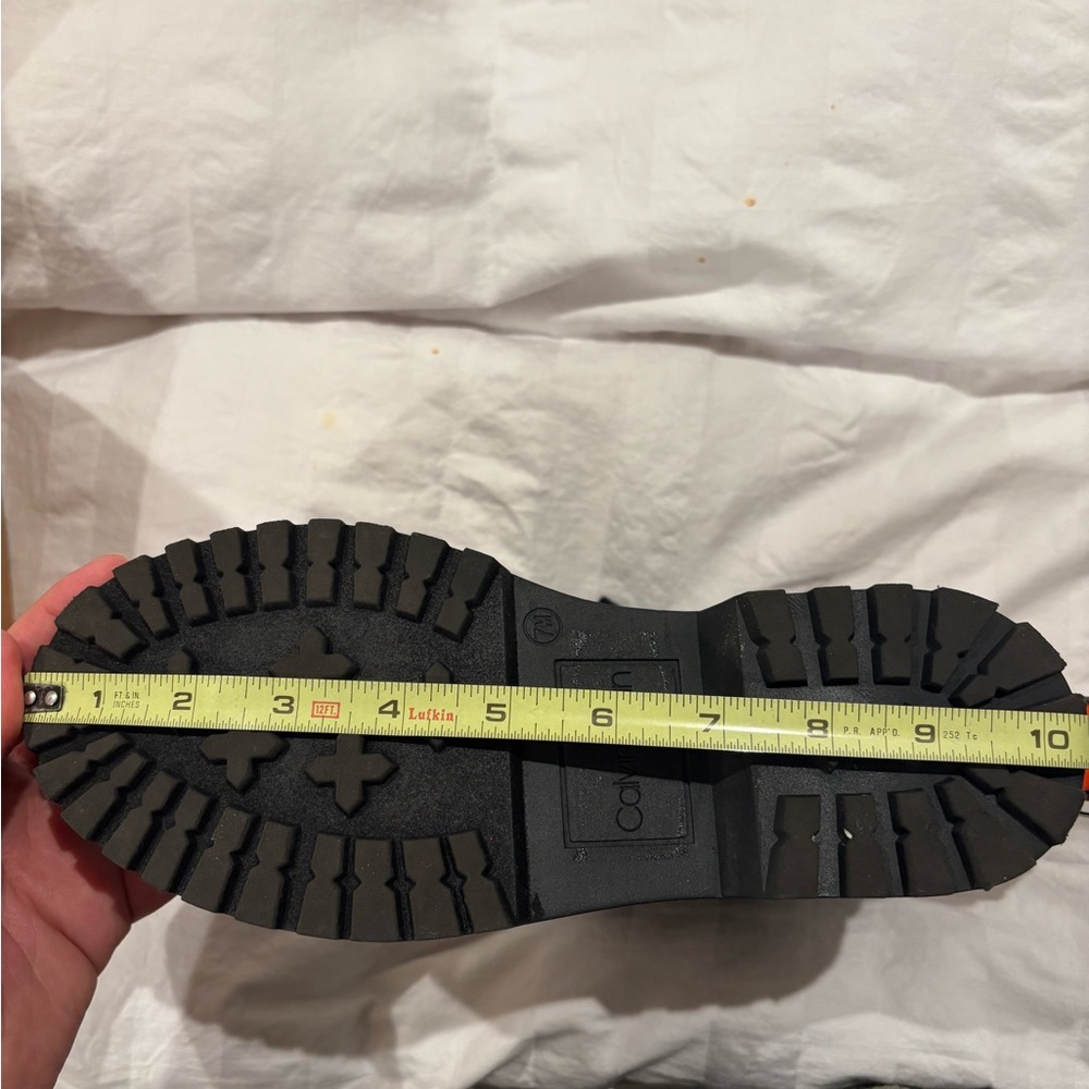 Like new worn once Calvin Klein Lace-Up Quilted Lug Sole Combat Booties Black  7 - Picture 10 of 11